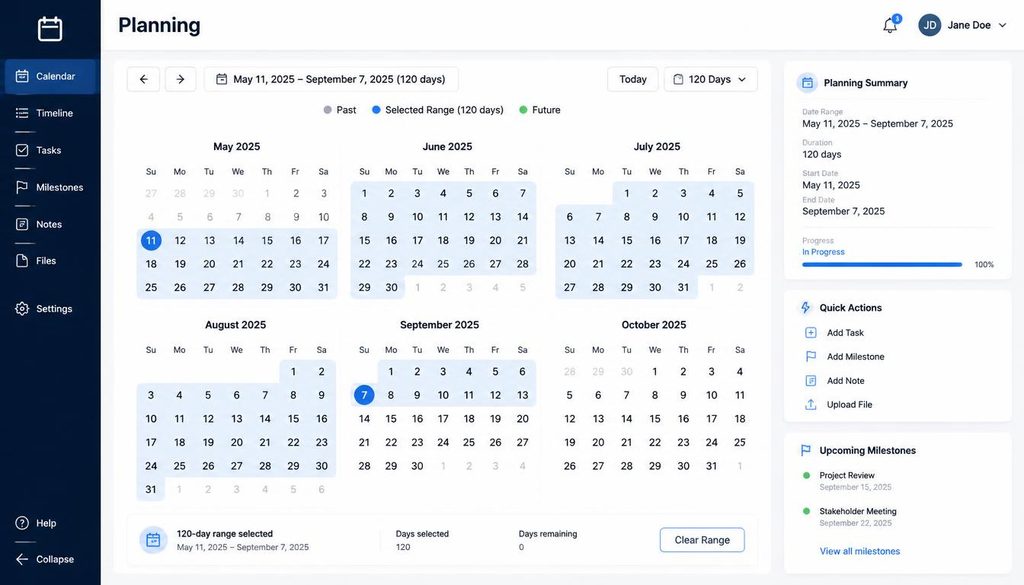 120 Day Date Range