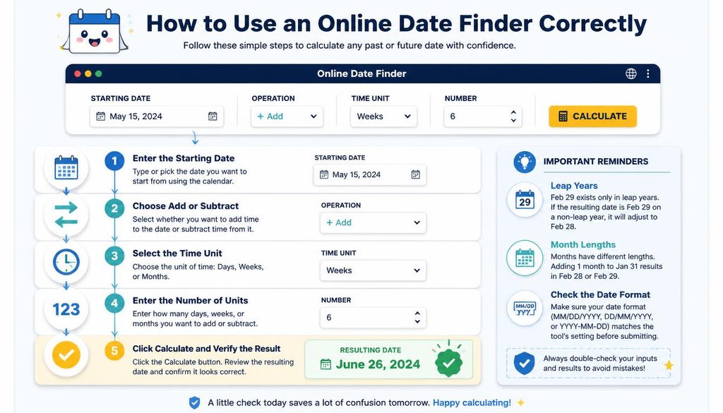 Online Date Finder Correctly